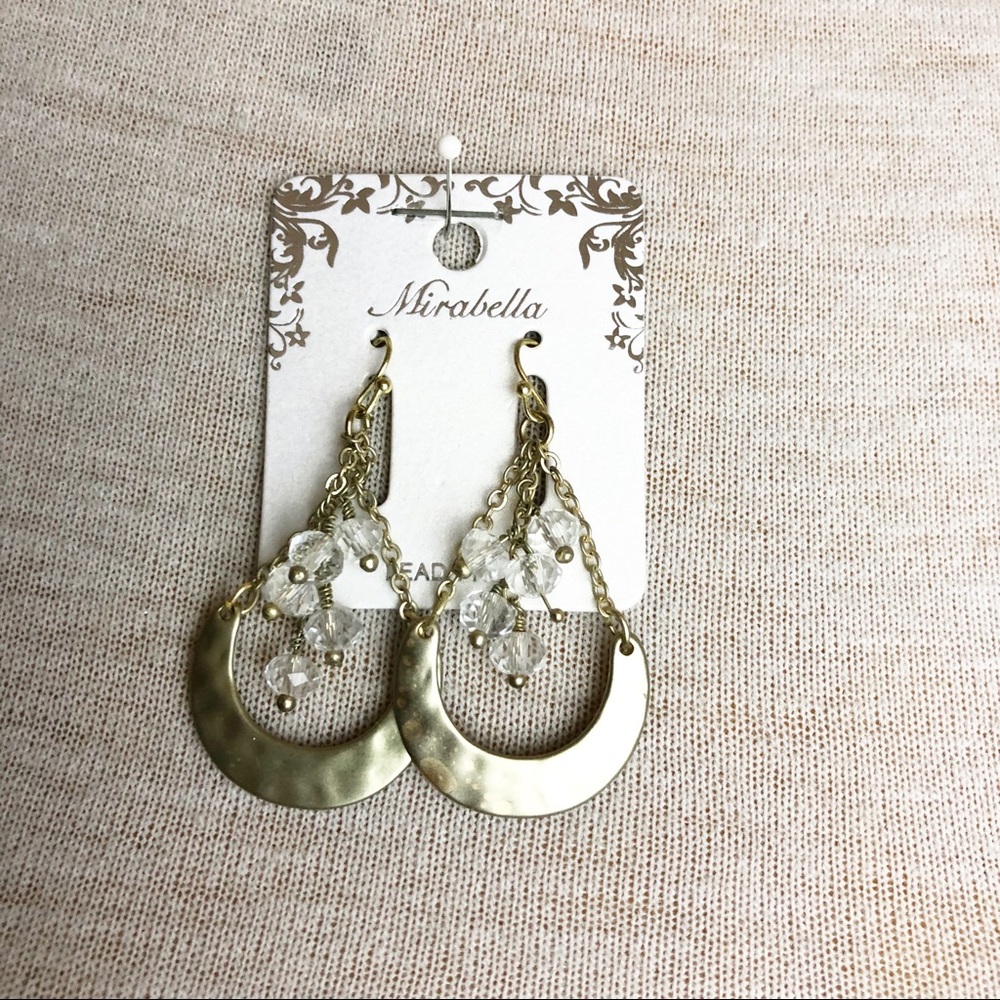💕Clear Beaded Chandelier dangle drop Earrings